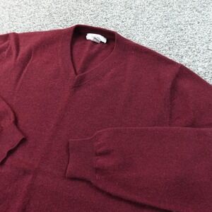 Turnbury Sweater Mens M Red Cashmere V Neck Knit Pullover Soft Warm Cozy Grandpa